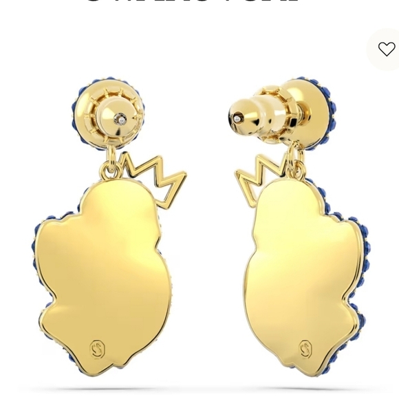 🔹️SWAROVSKI 🔹️- blue Swan Drop gold tone plated Earrings SOLD OUT ONLINE!!! - Picture 4 of 5